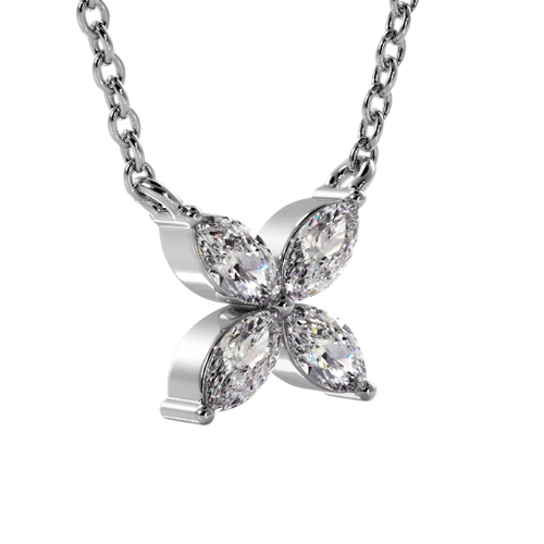 Flower Marquise Diamond Pendant