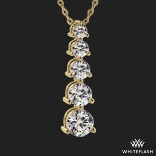 Five Stone Cascade Diamond Drop Pendant