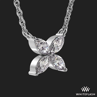 Flower Marquise Diamond Pendant