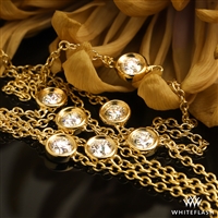 Whiteflash by the Yard Diamond Necklace with Yellow Gold Bezels