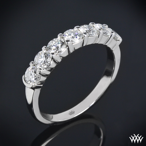 'Seven Stone Shared Prong' Diamond Wedding Band | 443